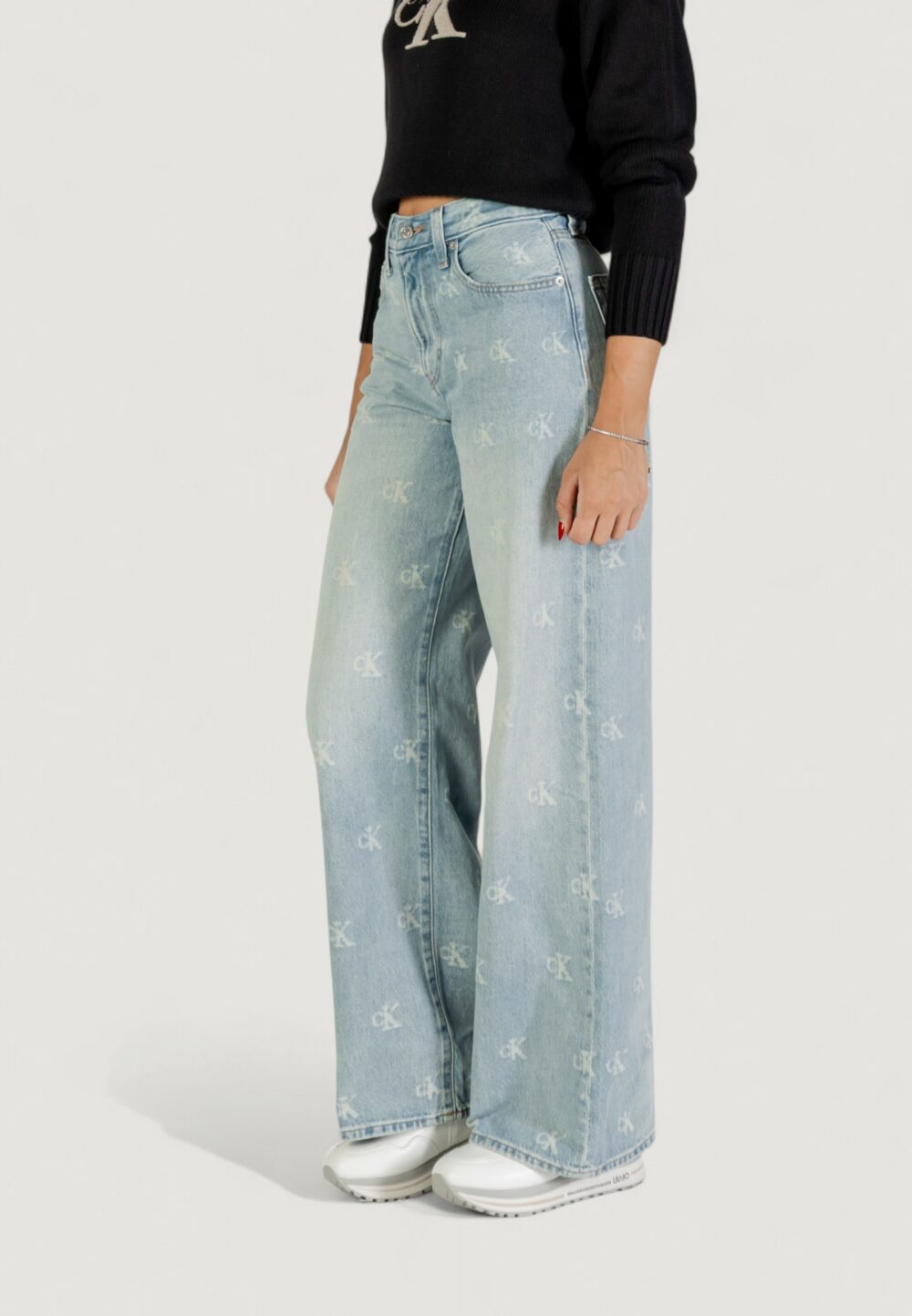 Jeans bootcut Calvin Klein Jeans THE WIDE LEG CK DIST Denim chiaro - Foto 2
