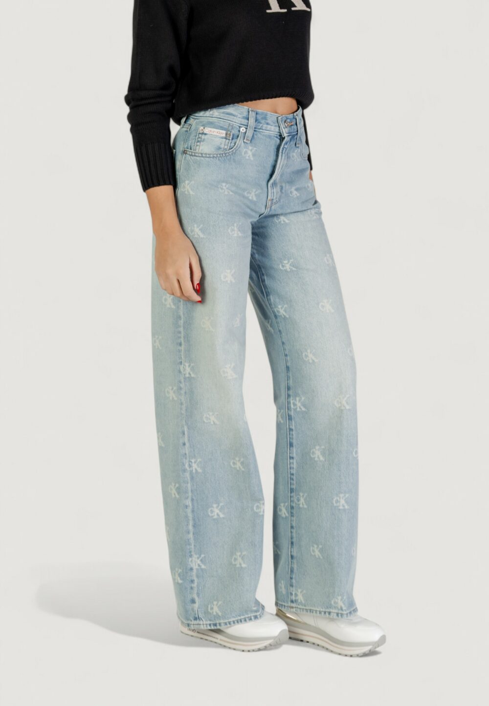 Jeans bootcut Calvin Klein Jeans THE WIDE LEG CK DIST Denim chiaro - Foto 3