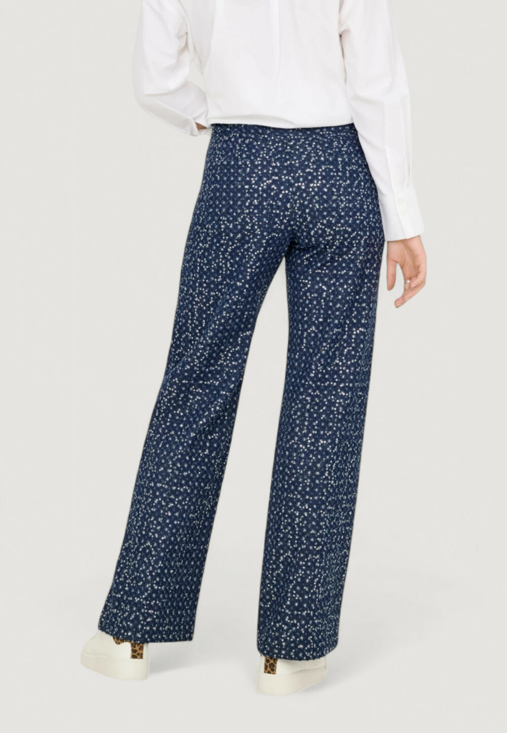 Jeans larghi Only Onlevita Shimmer Pants Otw Blue Denim Scuro - Foto 2
