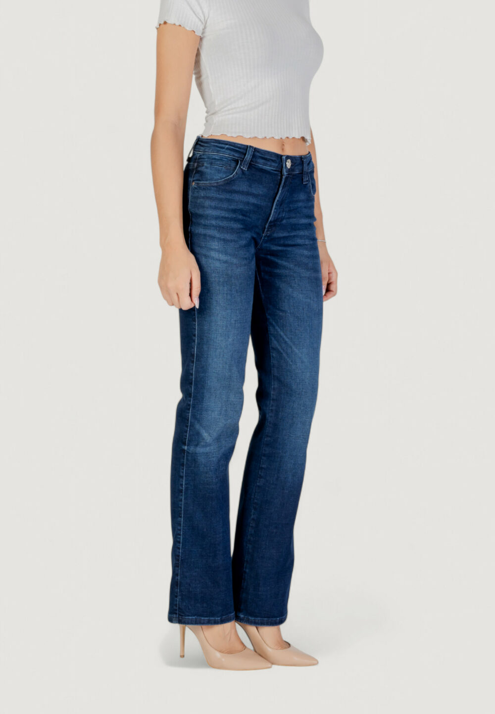 Jeans mom Guess SEXY STRAIGHT Denim scuro - Foto 3