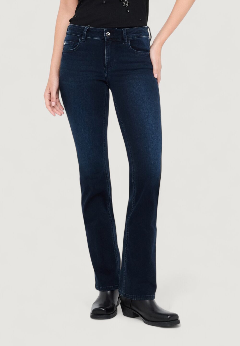 Jeans mom Liu-Jo B.UP REPOT REG.W. Dark Blue Denim - Foto 1