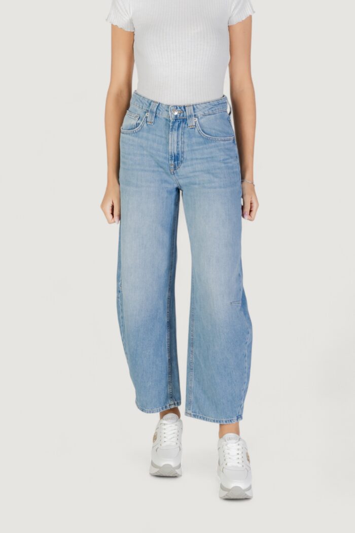 Jeans mom Only ONLFRANKIE HW ANK BARREL DNM DOT007 Denim chiaro