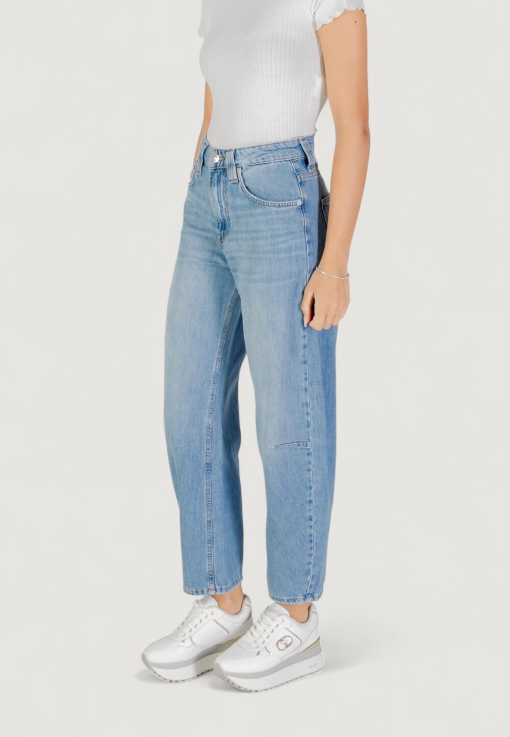 Jeans mom Only ONLFRANKIE HW ANK BARREL DNM DOT007 Denim chiaro - Foto 2