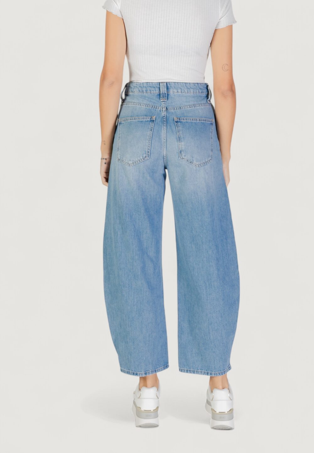 Jeans mom Only ONLFRANKIE HW ANK BARREL DNM DOT007 Denim chiaro - Foto 4