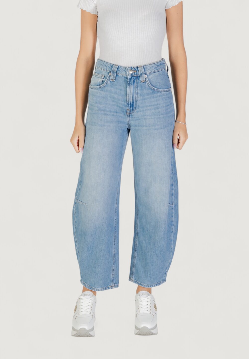 Jeans mom Only ONLFRANKIE HW ANK BARREL DNM DOT007 Denim chiaro - Foto 5
