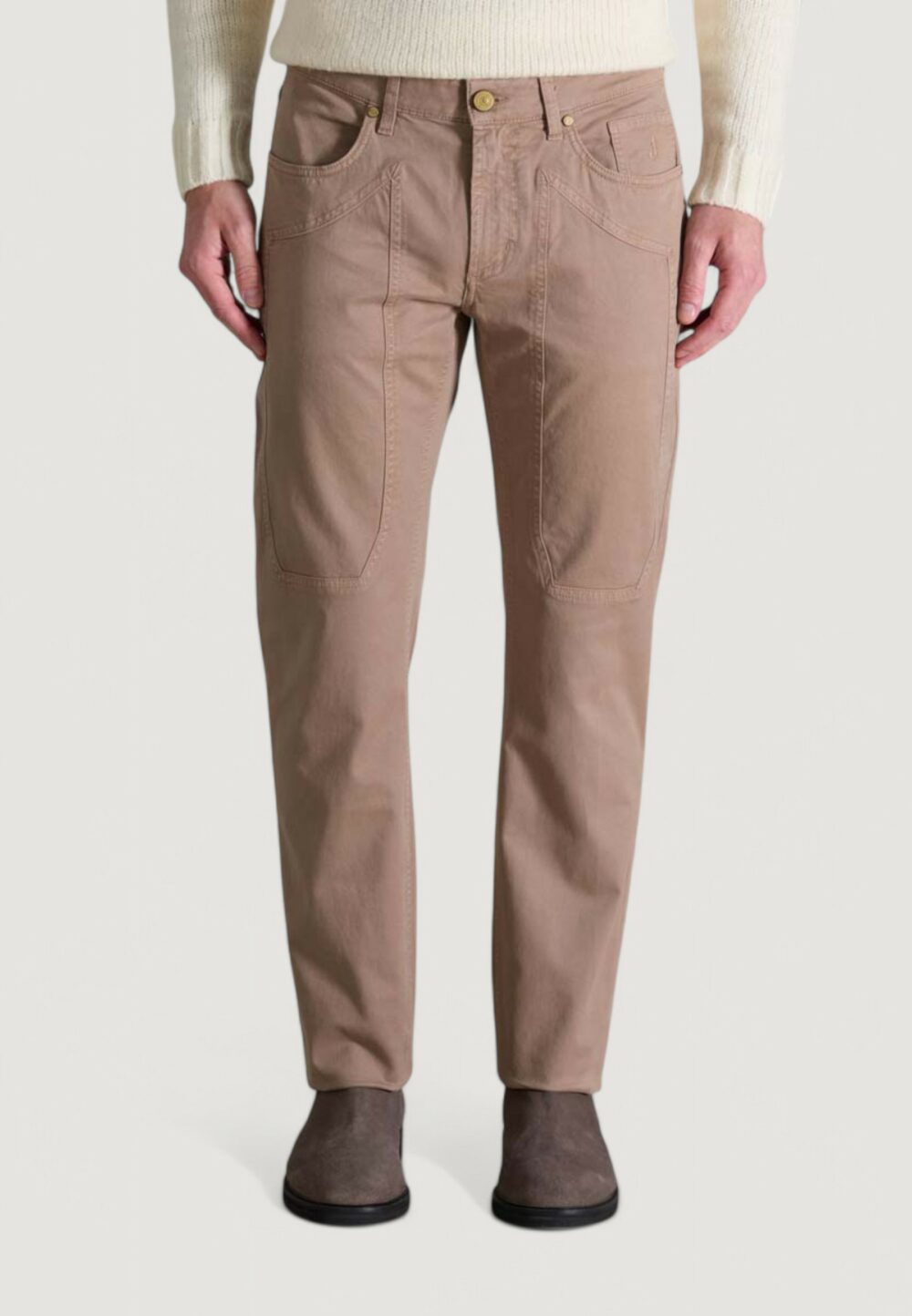 Pantaloni slim Jeckerson JOHN 5 TASCHE TOPPA Beige scuro - Foto 1