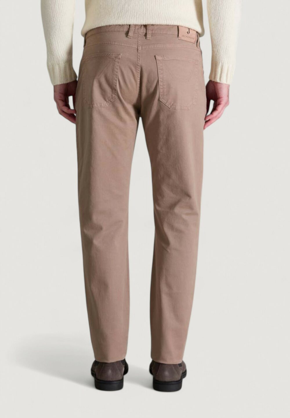 Pantaloni slim Jeckerson JOHN 5 TASCHE TOPPA Beige scuro - Foto 2