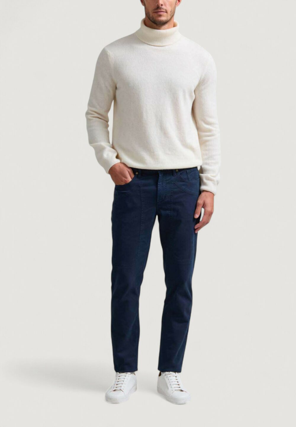Pantaloni slim Jeckerson JOHN 5 TASCHE TOPPA Blue scuro - Foto 1