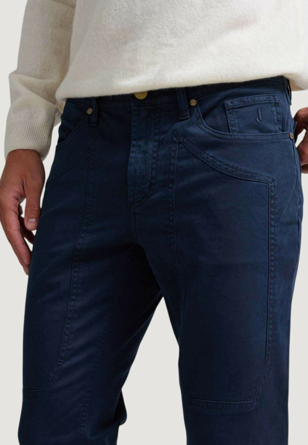 Pantaloni slim Jeckerson JOHN 5 TASCHE TOPPA Blue scuro - Foto 4
