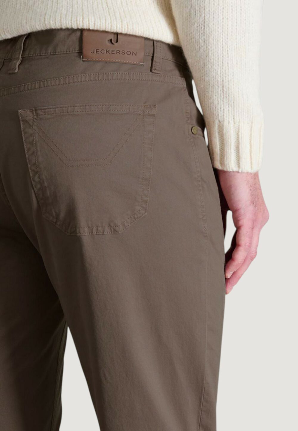 Pantaloni slim Jeckerson JOHN 5 TASCHE TOPPA Cioccolato - Foto 3