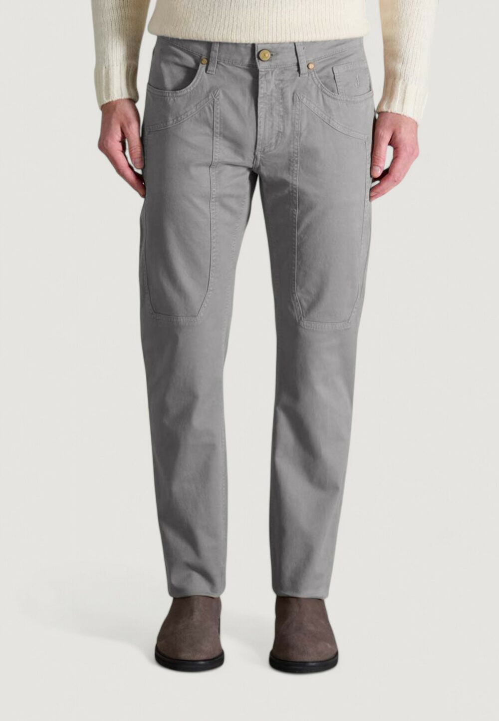Pantaloni slim Jeckerson JOHN 5 TASCHE TOPPA Grigio Chiaro - Foto 1