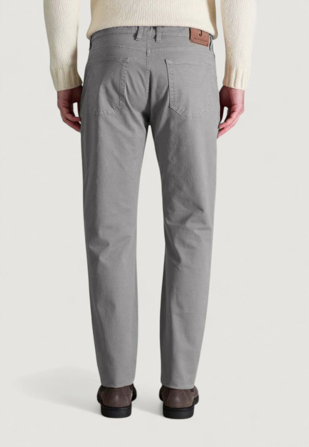 Pantaloni slim Jeckerson JOHN 5 TASCHE TOPPA Grigio Chiaro - Foto 2