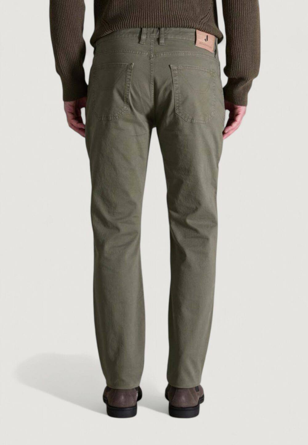 Pantaloni slim Jeckerson JOHN 5 TASCHE TOPPA Verde Oliva - Foto 2