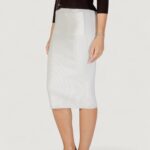 Longuette Guess HARLEY LONGUETTE SKIRT SWTR Panna - Foto 3