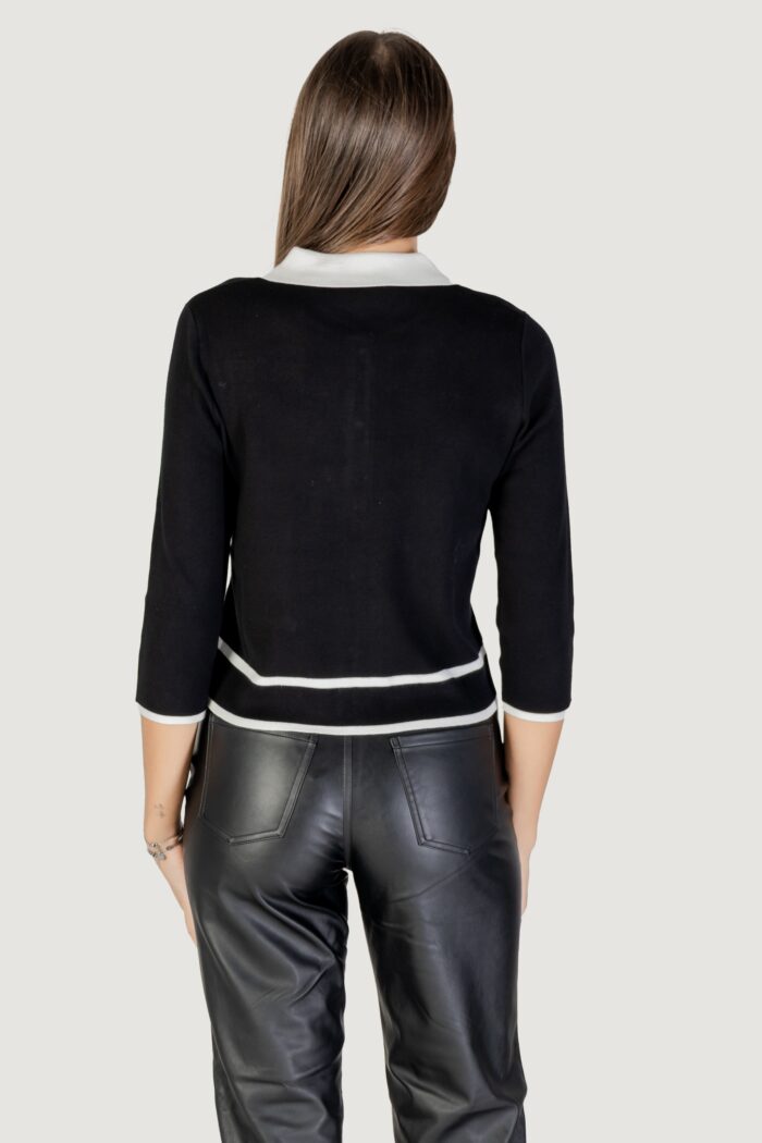 Maglia in filo manica corta Morgan De Toi  Nero – Bianco