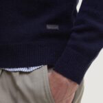 Maglia Barbour ESSENTIAL PATCH CREW Blue scuro - Foto 4