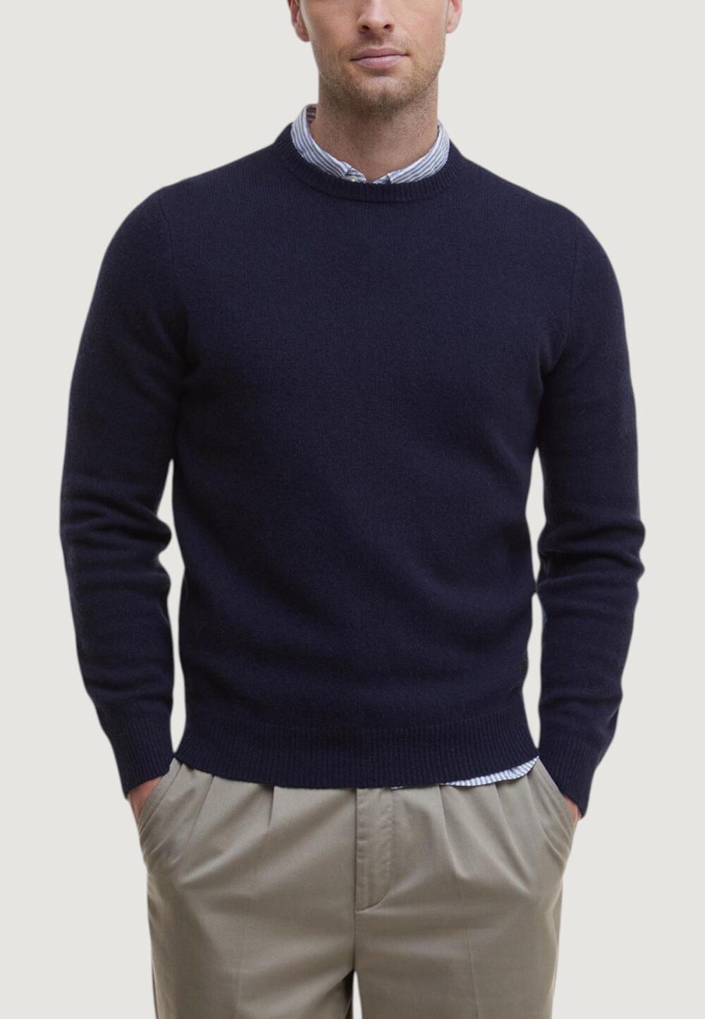 Maglia Barbour ESSENTIAL PATCH CREW Blue scuro - Foto 1