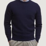 Maglia Barbour ESSENTIAL PATCH CREW Blue scuro - Foto 1