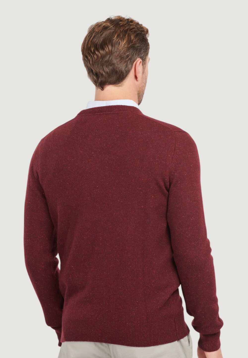 Maglia Barbour ESSENTIAL TISBURY CREW Bordeaux - Foto 3