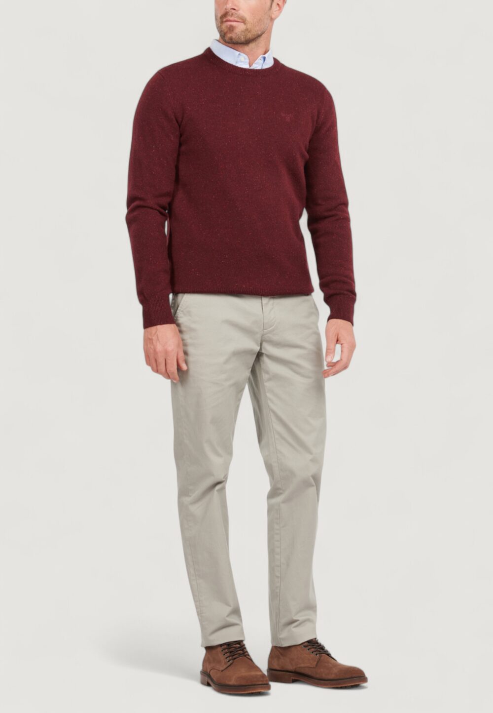Maglia Barbour ESSENTIAL TISBURY CREW Bordeaux - Foto 2