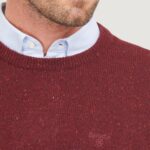 Maglia Barbour ESSENTIAL TISBURY CREW Bordeaux - Foto 4