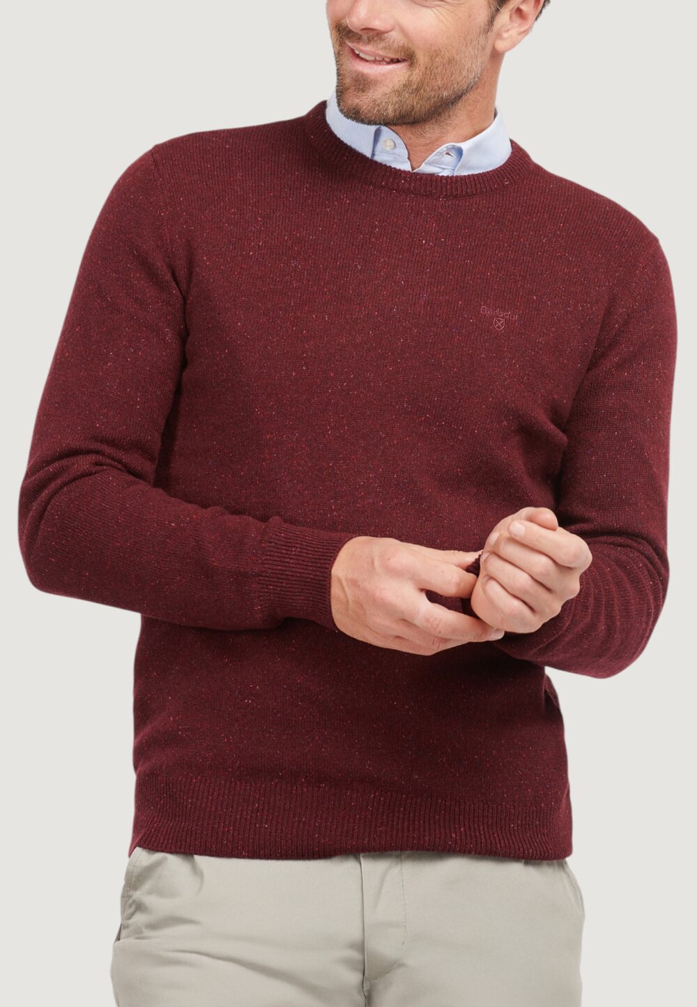 Maglia Barbour ESSENTIAL TISBURY CREW Bordeaux - Foto 1
