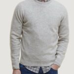 Maglia Barbour ESSENTIAL PATCH CREW Grigio Chiaro - Foto 1