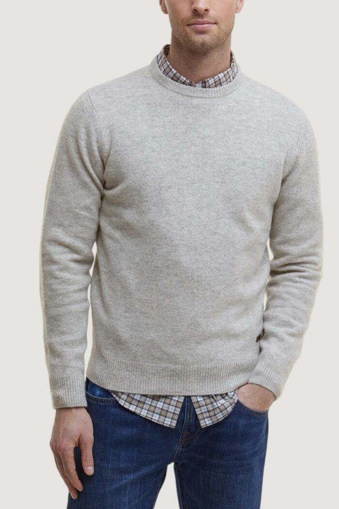 Maglia Barbour ESSENTIAL PATCH CREW Grigio Chiaro