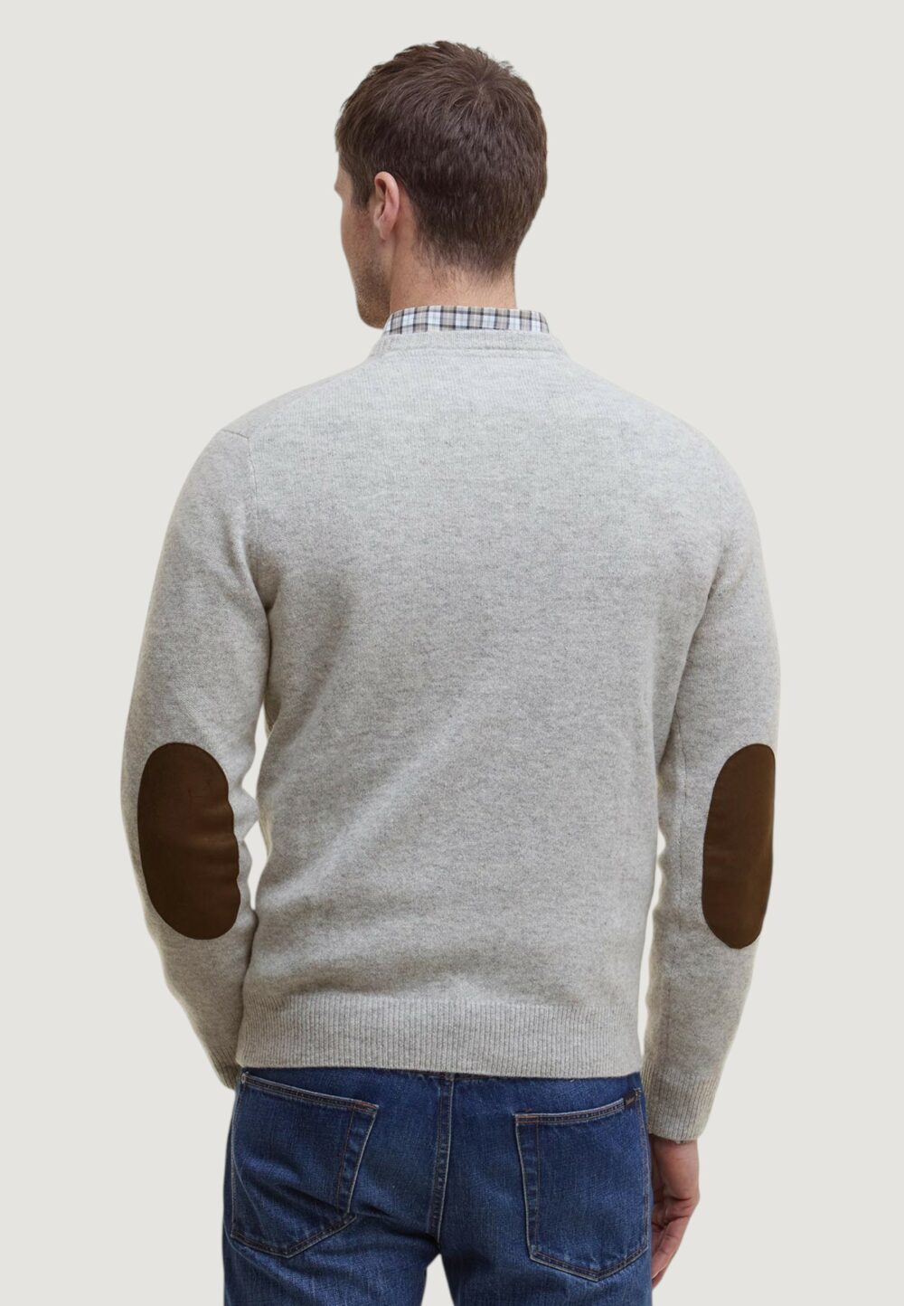 Maglia Barbour ESSENTIAL PATCH CREW Grigio Chiaro - Foto 2