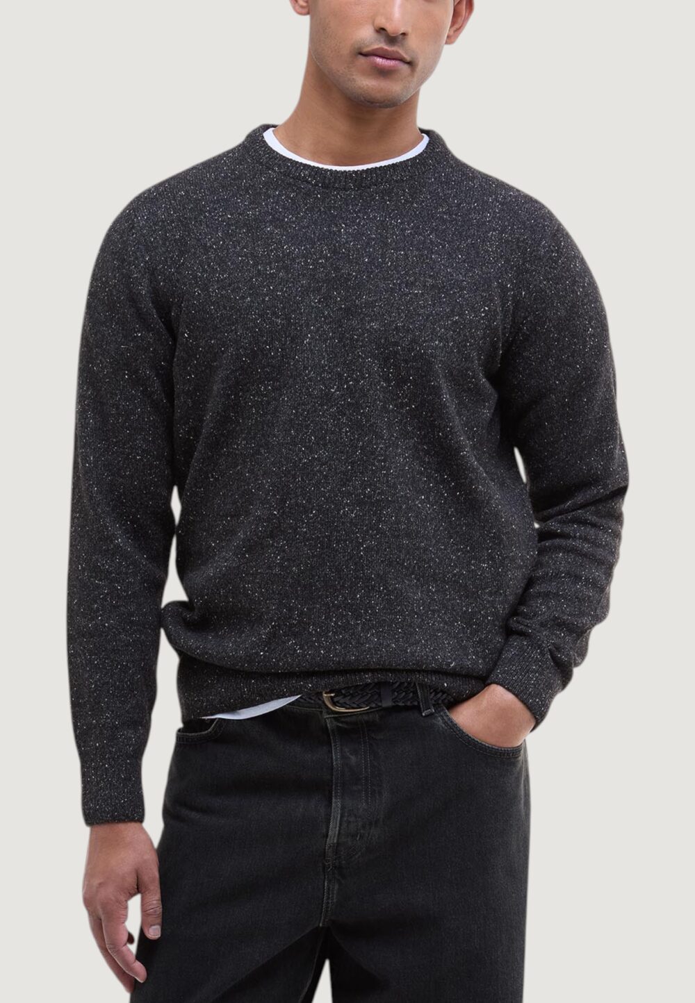 Maglia Barbour ESSENTIAL TISBURY CREW Nero - Foto 1