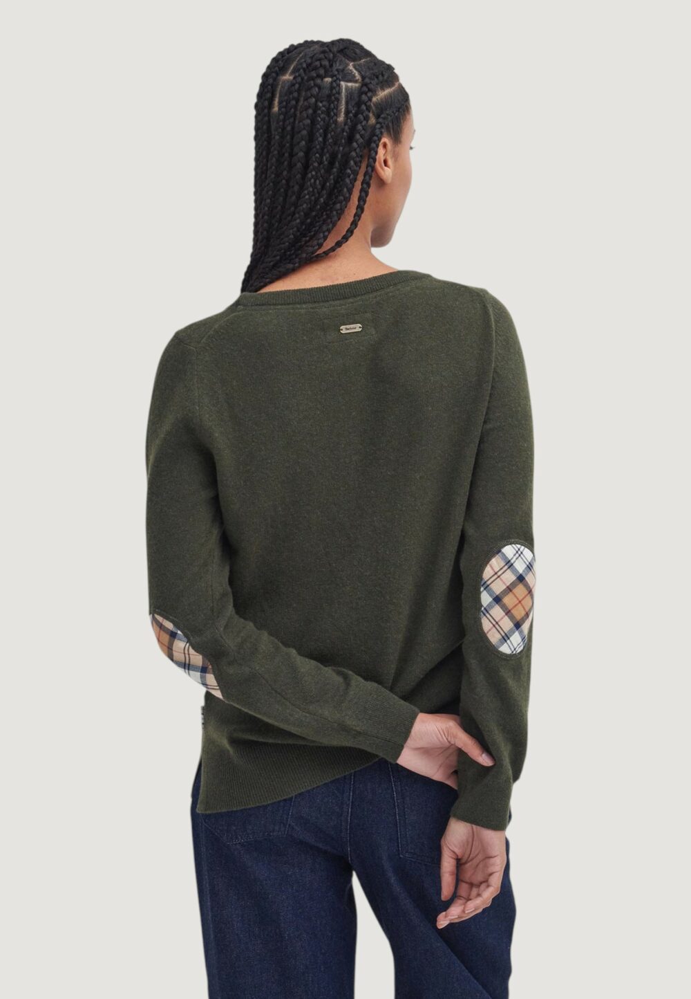 Maglia Barbour PENDLE CREW KNIT Verde Oliva - Foto 3