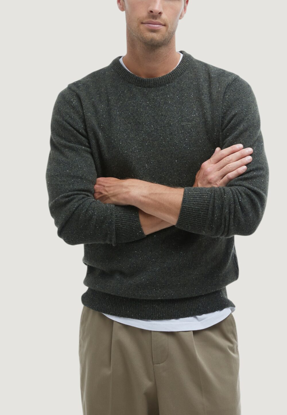 Maglia Barbour ESSENTIAL TISBURY CREW Verde Scuro - Foto 1