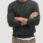 Maglia Barbour ESSENTIAL TISBURY CREW Verde Scuro - Foto 1