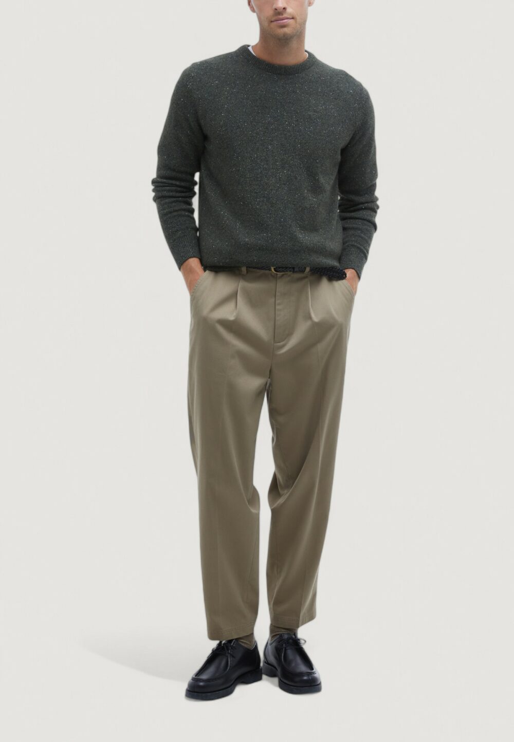 Maglia Barbour ESSENTIAL TISBURY CREW Verde Scuro - Foto 4