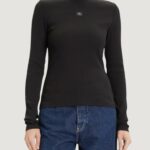 Maglia Calvin Klein Jeans LS WOVEN LABEL TURTL Nero - Foto 1