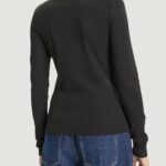 Maglia Calvin Klein Jeans LS WOVEN LABEL TURTL Nero - Foto 3