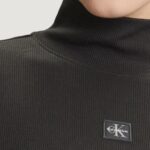 Maglia Calvin Klein Jeans LS WOVEN LABEL TURTL Nero - Foto 4