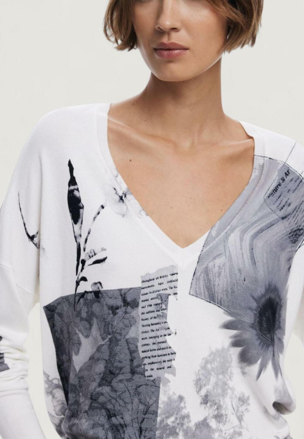 Maglia Desigual JERS_GOTEMBURGO Bianco - Foto 3