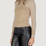 Maglia Guess LS MOCK NECK AUBREY 4G SWTR Beige - Foto 4