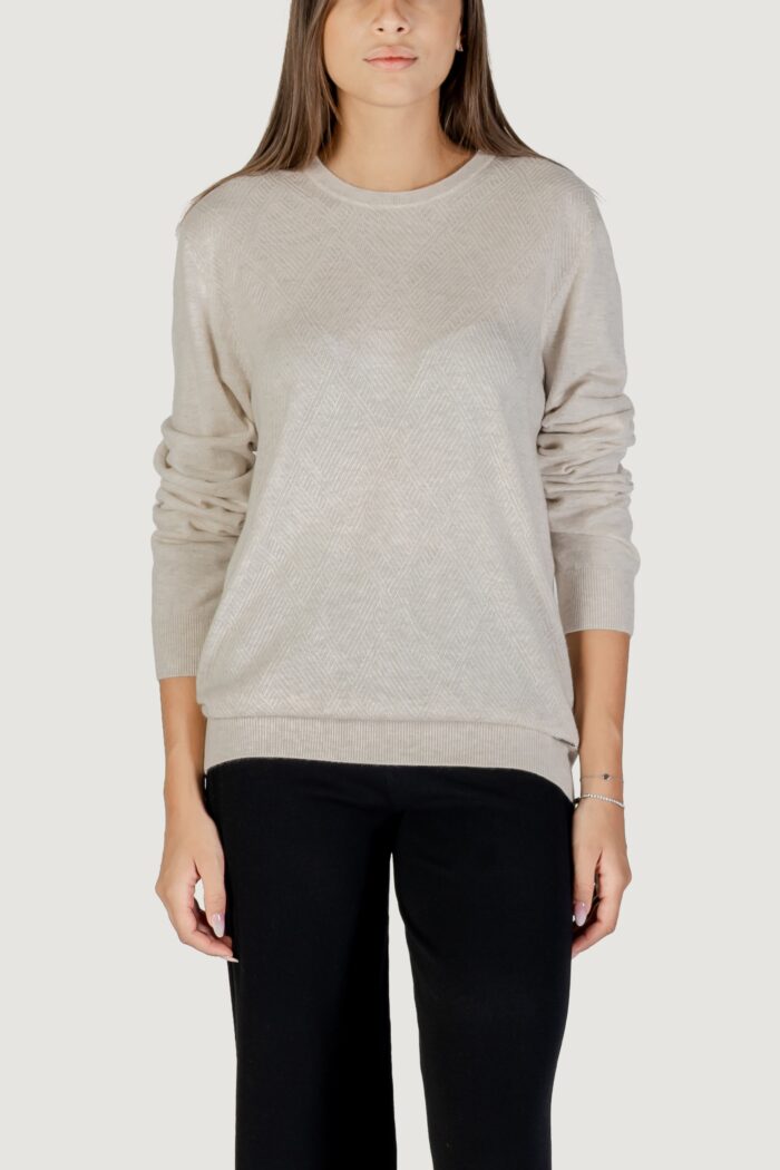 Maglia Guess JAMAAR CN STITCHED SWTR Beige chiaro – M5BR08 Z0432