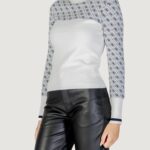 Maglia Guess LS MOCK NECK AUBREY 4G SWTR Bianco - Blu - Foto 4