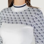 Maglia Guess LS MOCK NECK AUBREY 4G SWTR Bianco - Blu - Foto 5