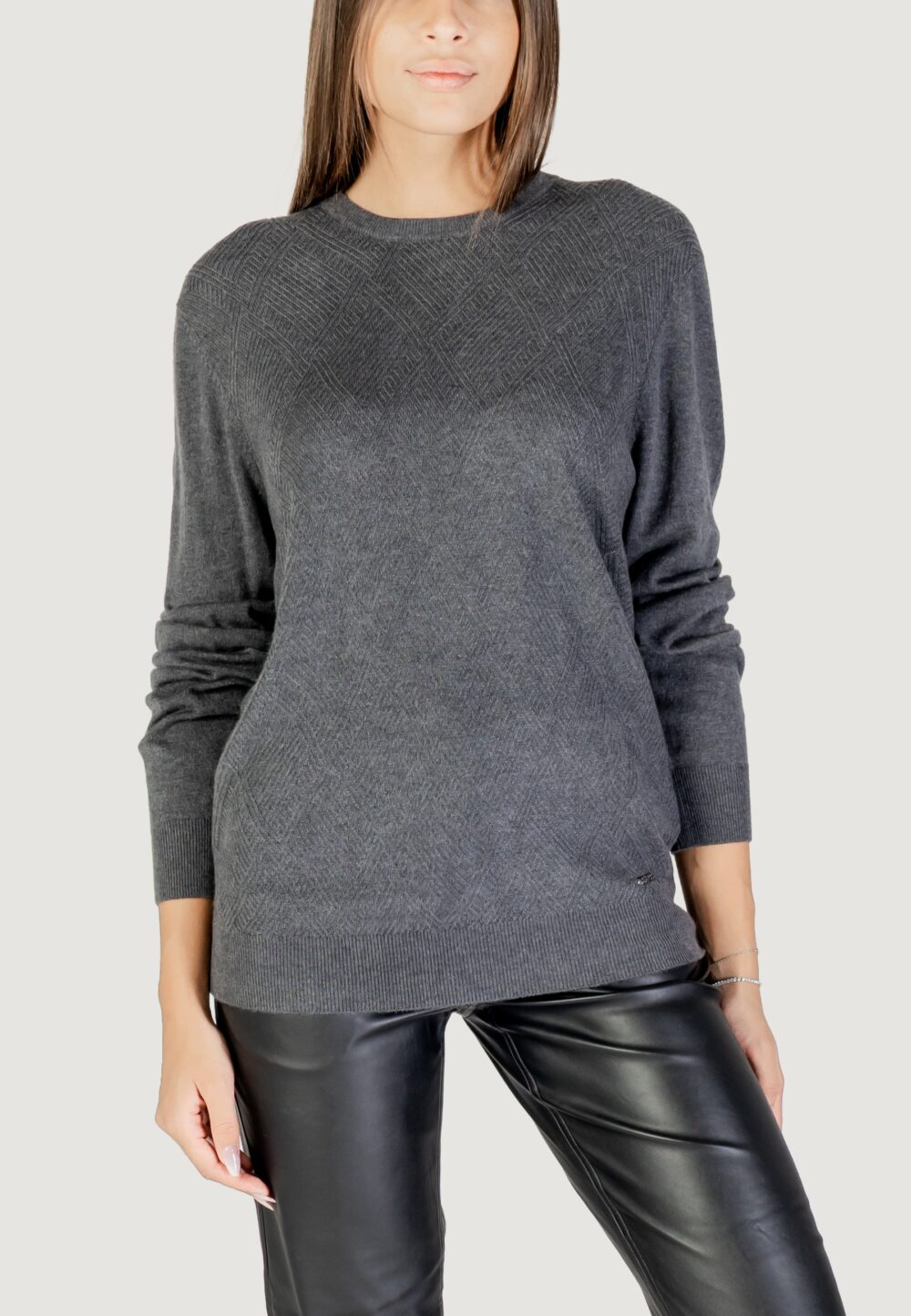 Maglia Guess JAMAAR CN STITCHED SWTR Grigio - Foto 1