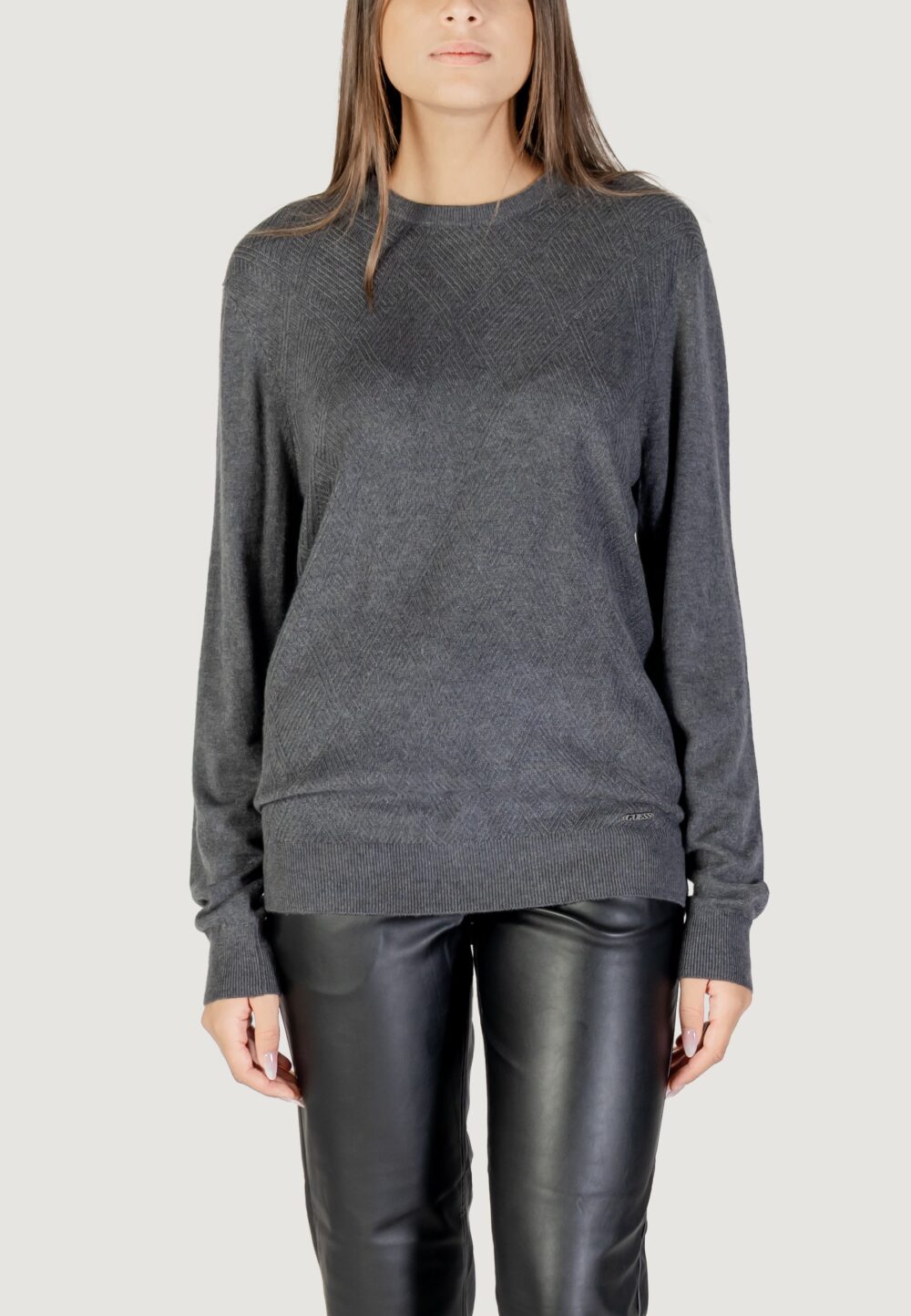 Maglia Guess JAMAAR CN STITCHED SWTR Grigio - Foto 5
