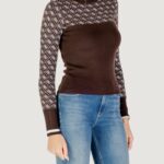 Maglia Guess LS MOCK NECK AUBREY 4G SWTR Marrone - Foto 3