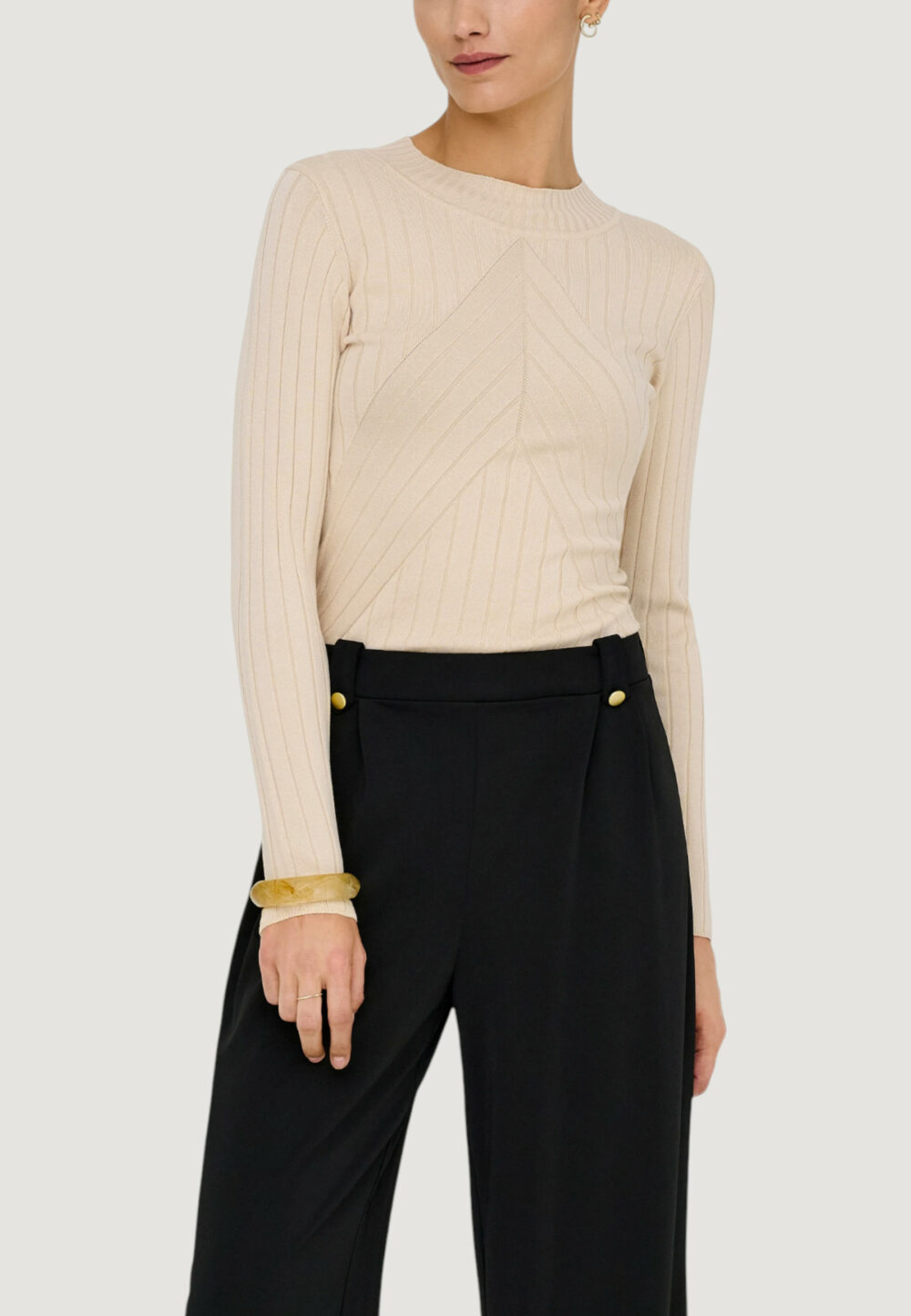Maglia Jacqueline de Yong Jdykate L/S Pullover Knt Beige chiaro - Foto 1