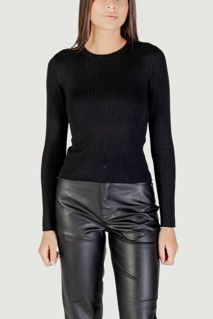 Maglia Jacqueline De Yong JDYPLUM LUREX L/S O-NECK PULLOVER KNT Black Silver – 15330569