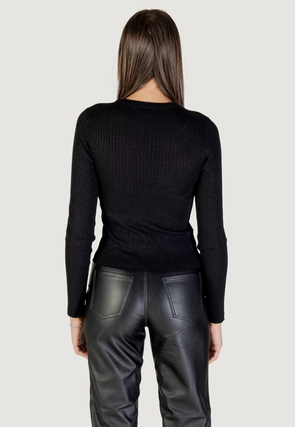 Maglia Jacqueline de Yong JDYPLUM LUREX L/S O-NECK PULLOVER KNT Black Silver - Foto 4