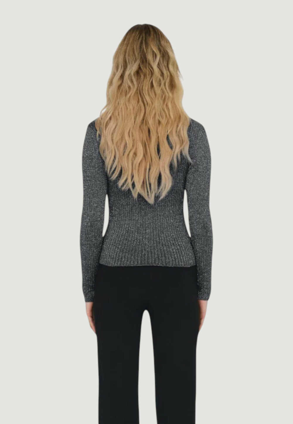Maglia Jacqueline de Yong JDYPLUM LUREX L/S O-NECK PULLOVER KNT Blue scuro - Foto 2