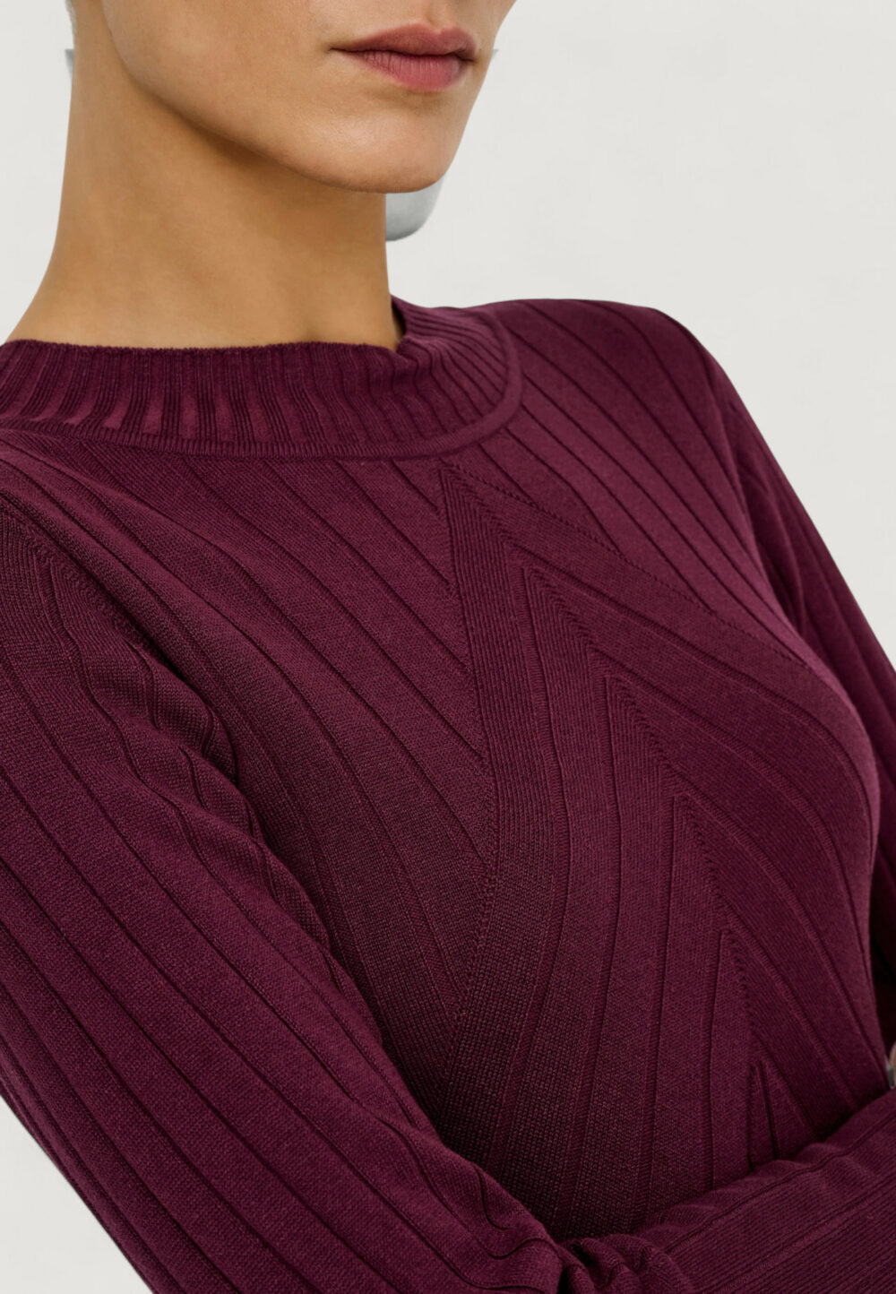Maglia Jacqueline de Yong Jdykate L/S Pullover Knt Bordeaux - Foto 4